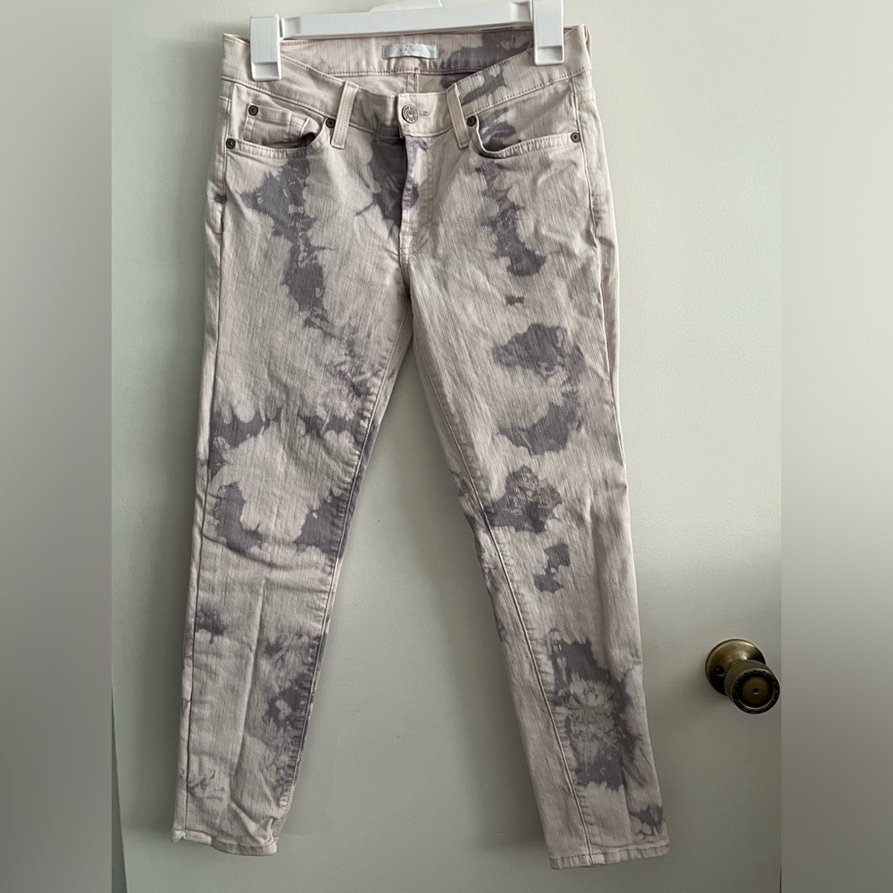 7 For All Mankind Tie-dye low rise cropped jeans size 27